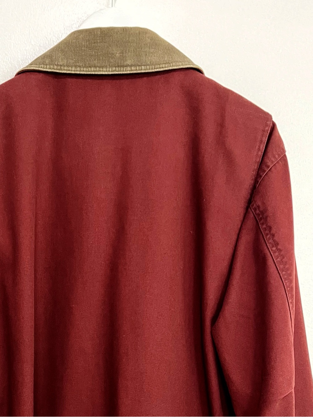 Vintage LL Bean Field Jacket Barn Coat Chore Jacket Burgundy Green Size XL - Picture 5 of 9